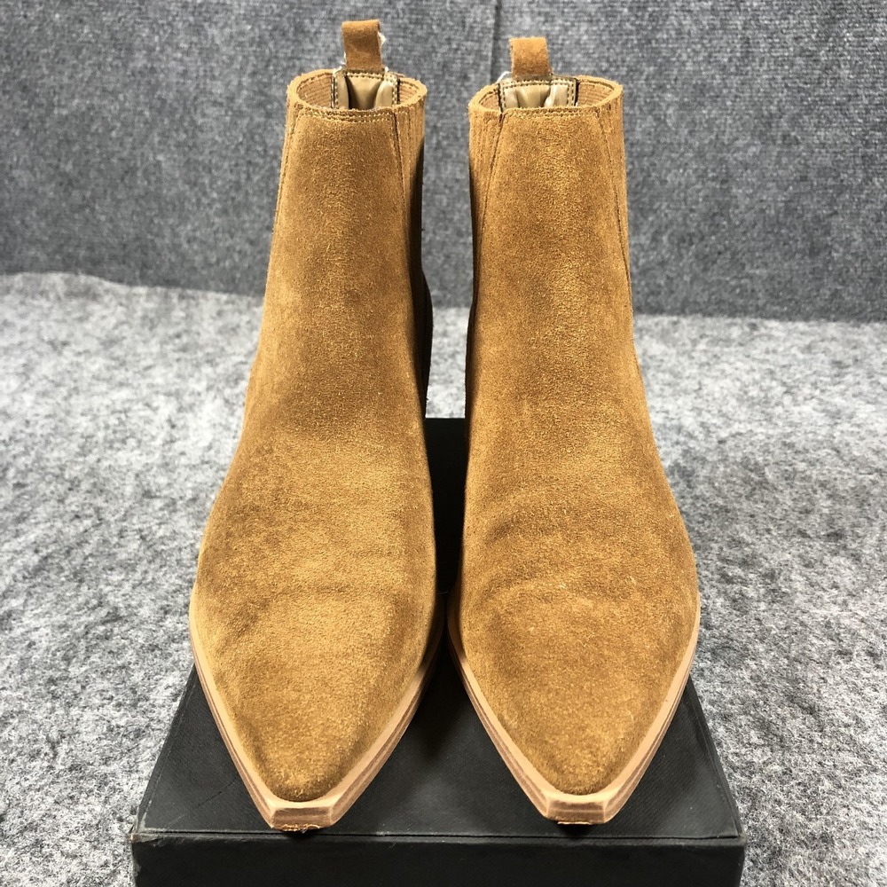 Marc Fisher LTD Chelsea Ankle Boots Womens 7.5 M Brown Suede Block Heel - Picture 4 of 16